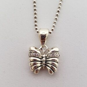 LAGOS Sterling Silver & Diamond 0.06ctw Butterfly Pendant Necklace